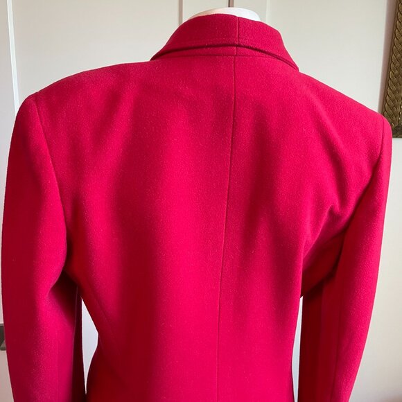 Jean Claude Poitras Bof! Designer Vtg Double Breasted Wool Blend Blazer Red Sz 8 - Picture 8 of 13